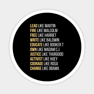 Black Ledgends, Black History, African American, Civil Rights Leaders Magnet